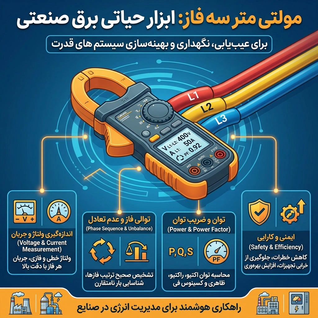 مولتی متر سه فاز چیست و چه کاربردی در برق صنعتی دارد؟